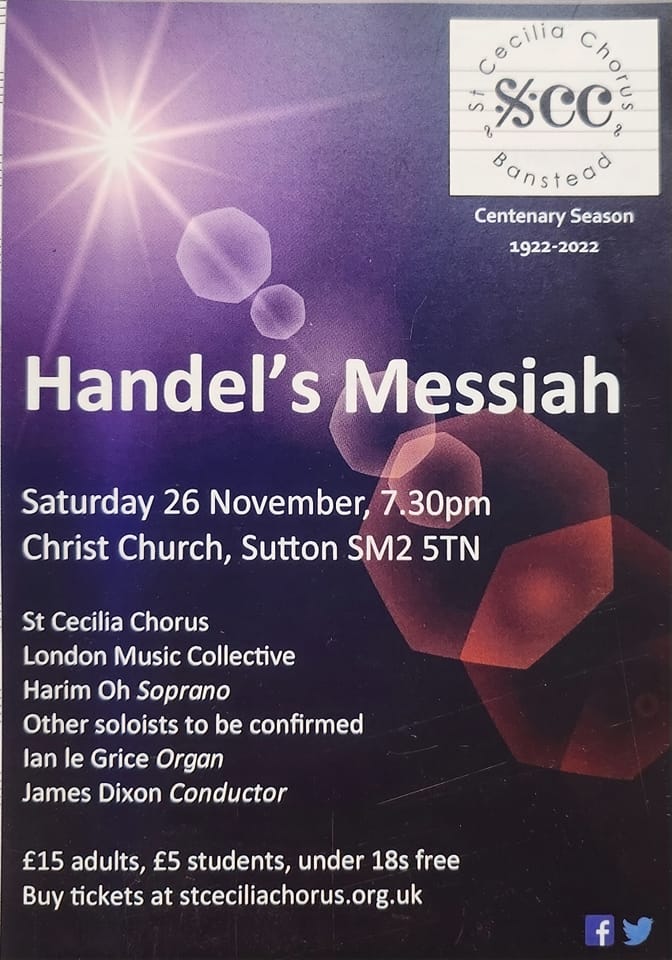 Handel Messiah St Cecilia Chorus 2022 Sutton